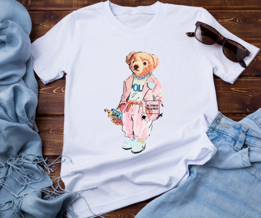 Pink Inspired Bear DTF Transfer