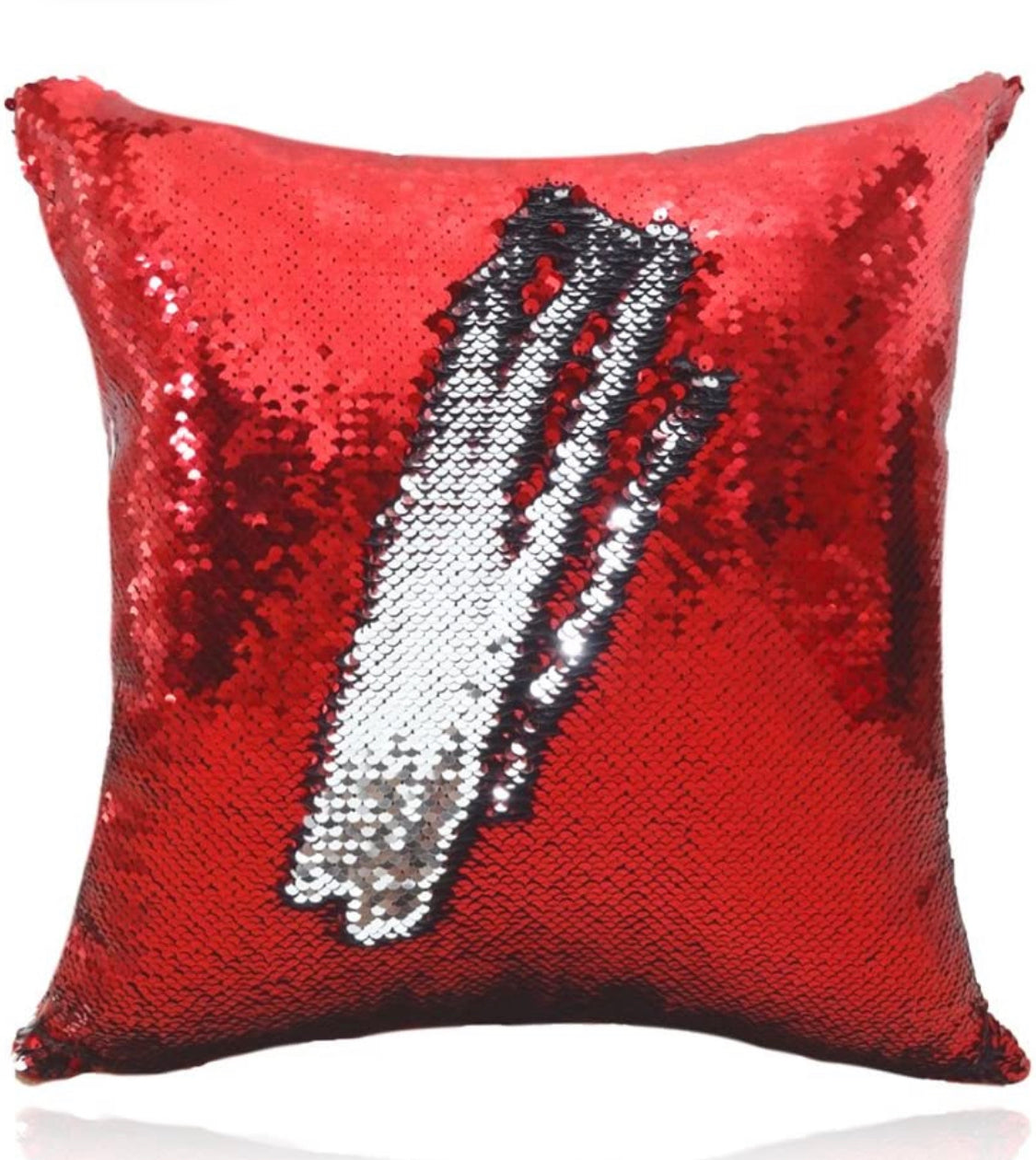 Red & White Sequin Pillow Case