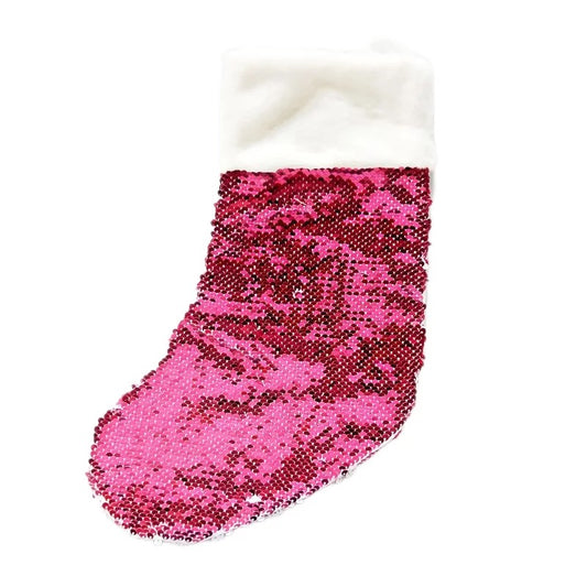 Red / White Sequin Sublimation Christmas Stocking
